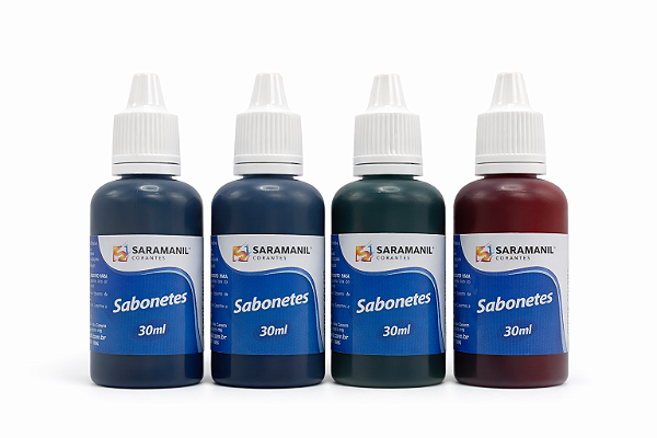 Kit 4 Corantes Líq Tons de Verde p/Sabonetes 30ml Saramanil