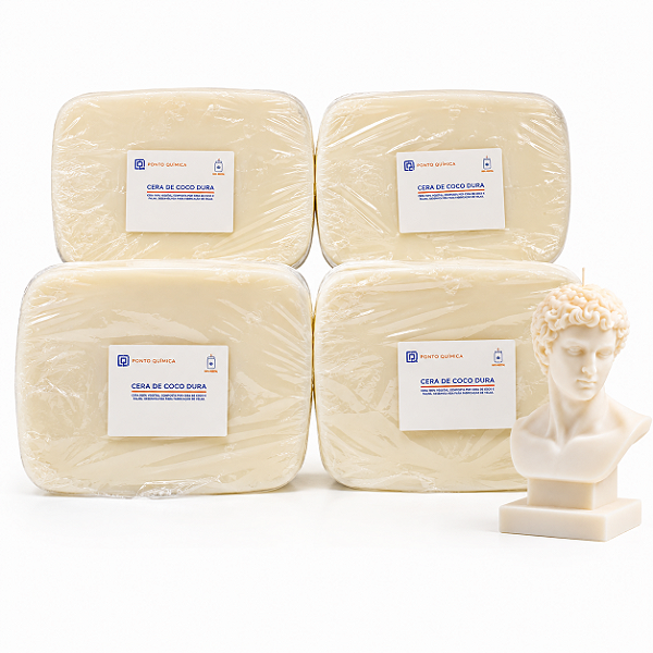 Kit 4kg Cera de Coco Dura para Velas 100% Vegetal Ponto Química