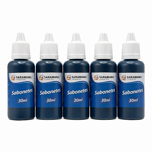 Kit 5 Corantes Líq Tons de Azul para Sabonetes 30ml Saramanil