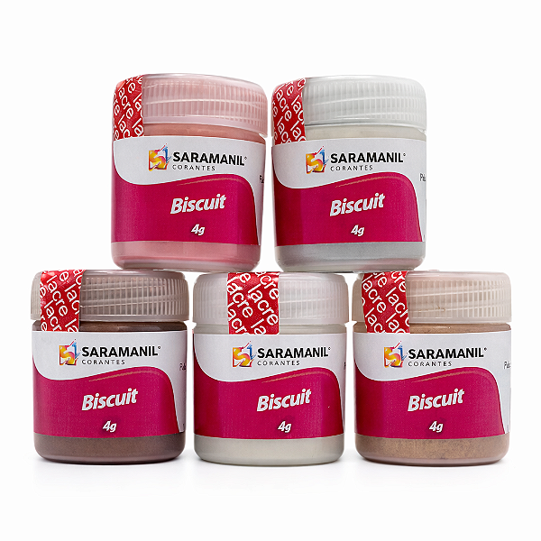 Kit 5 Pó Metais para Biscuit 4g Saramanil