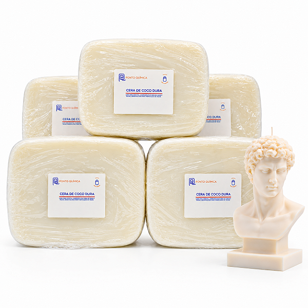 Kit 5kg Cera de Coco Dura para Velas 100% Vegetal Ponto Química