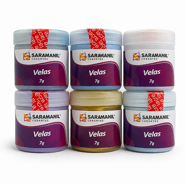 Kit 6 Corante em Pó para Velas Tons Azul 7g Saramanil