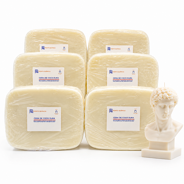 Kit 6kg Cera de Coco Dura para Velas 100% Vegetal Ponto Química