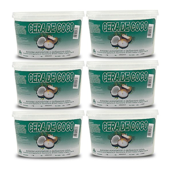 Kit 6kg Cera de Coco para Velas 100% Vegetal Solven