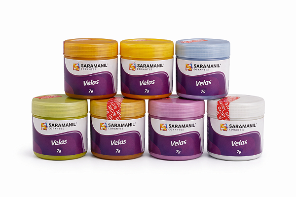 Kit 7 Corante em Pó para Velas Cores Básicas 7g Saramanil