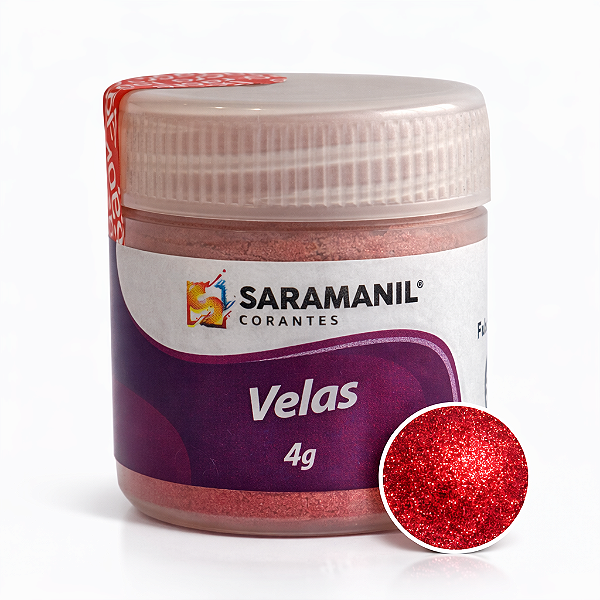 Mica Cintilante Vermelho Velas 4g Saramanil