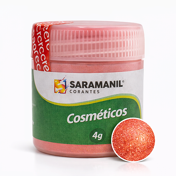 Mica Colorida para Velas e Cosméticos 4g Coral Saramanil