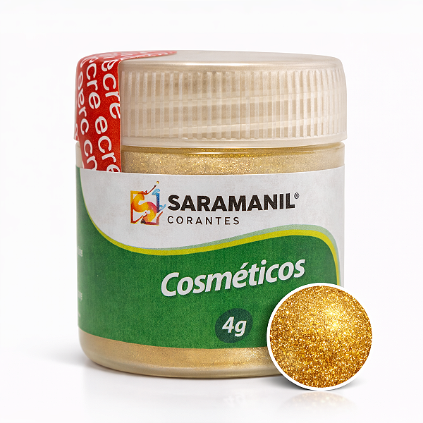 Mica Colorida para Velas e Cosméticos 4g Dourado Saramanil