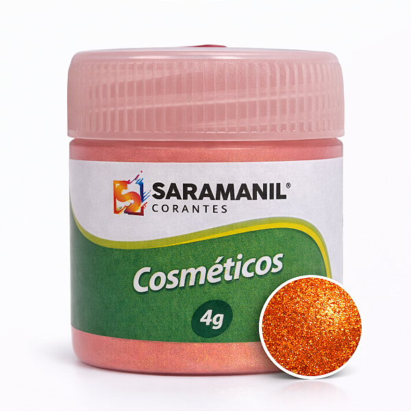 Mica Colorida para Velas e Cosméticos 4g Laranja Saramanil