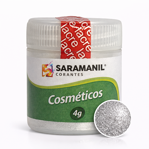 Mica Colorida para Velas e Cosméticos 4g Prata Saramanil