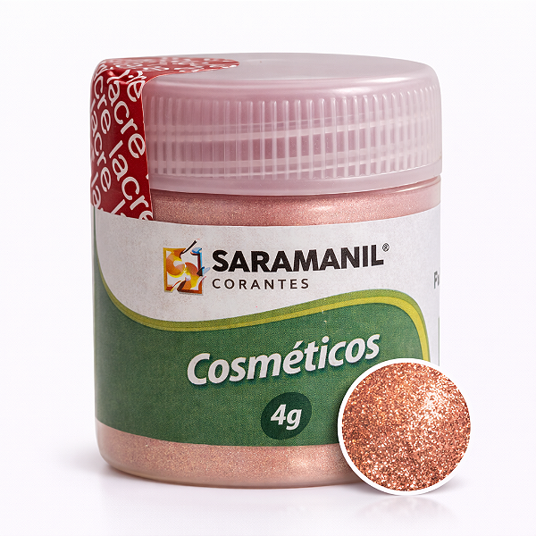 Mica Colorida para Velas e Cosméticos 4g Rose Gold Saramanil