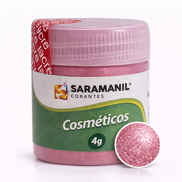 Mica Colorida para Velas e Cosméticos 4g Rose Saramanil