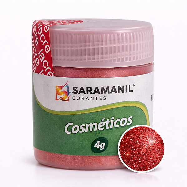 Mica Colorida para Velas e Cosméticos 4g Vermelho Saramanil