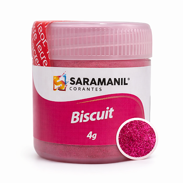 Pó Brilhante p/ Biscuit Rosa Escuro 4grs Saramanil