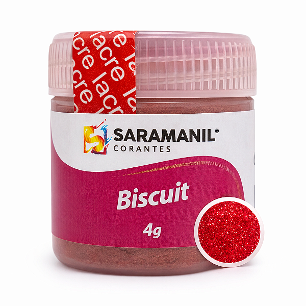Pó Brilhante p/ Biscuit Vermelho 4grs Saramanil