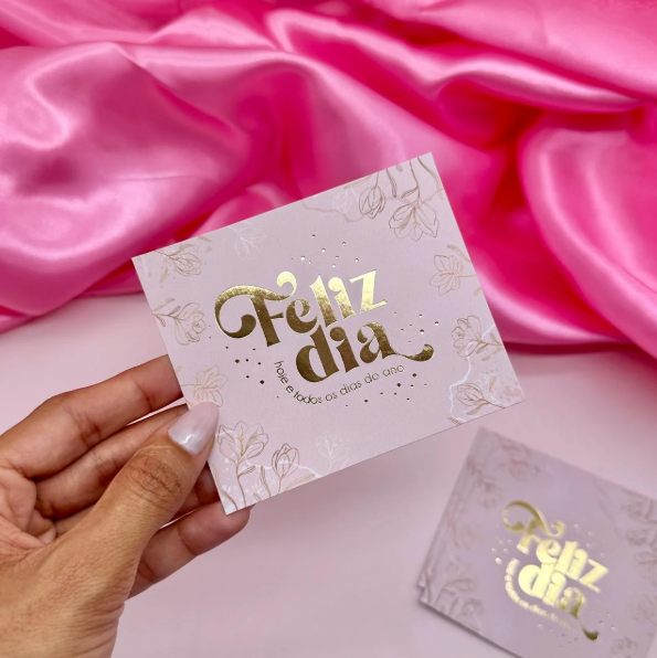 10un Postal Hot Stamping "Feliz Dia"