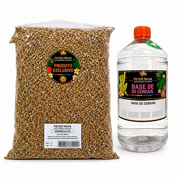 Kit Vermiculita Pequena + Álcool de Cereais Peter Paiva
