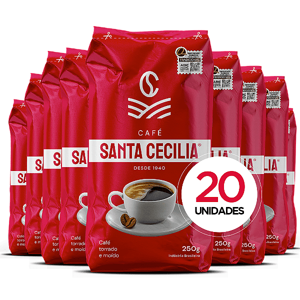 Combo Tradicional - Café Santa Cecilia Tradicional - 250g - Caixa C/20