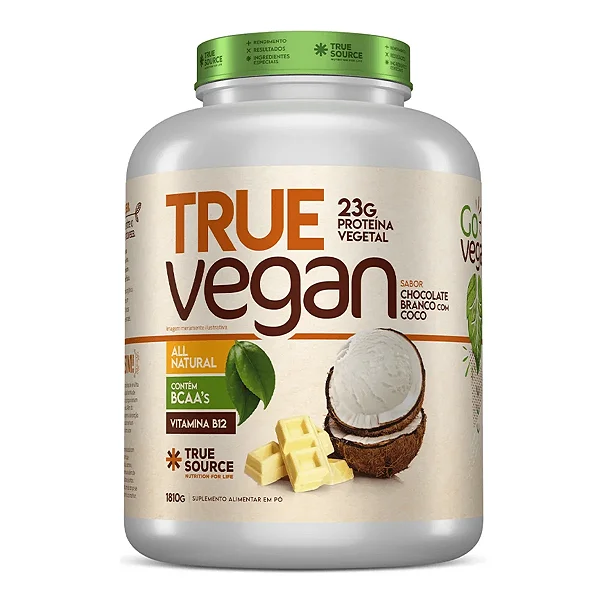 TRUE VEGAN 1,8Kg CHOCOLATE BRANCO COM COCO