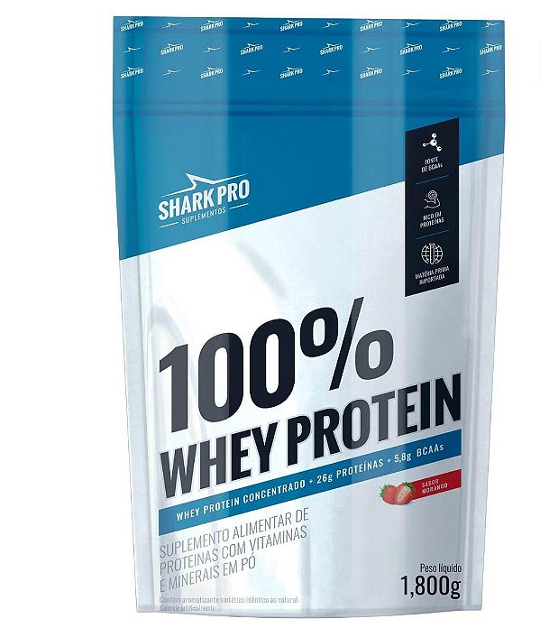 SHARK PRO 100% WHEY 1,8 KG MORANGO
