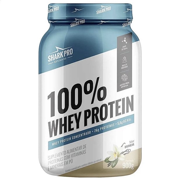 100% WHEY SHARK BAUNILHA 900GR