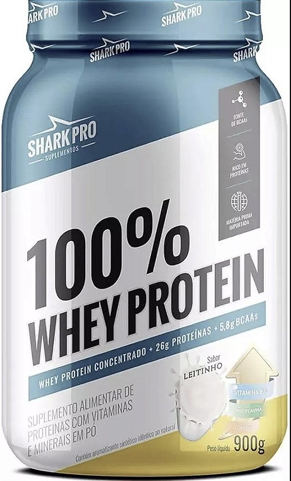 100% WHEY SHARK LEITINHO 900GR
