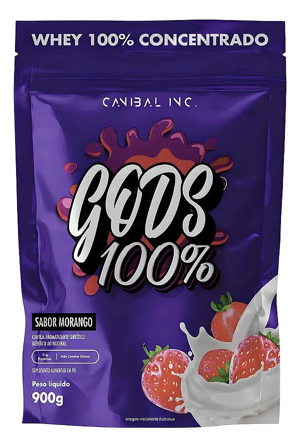 GODS 100% CONCENTRADO 900g MORANGO