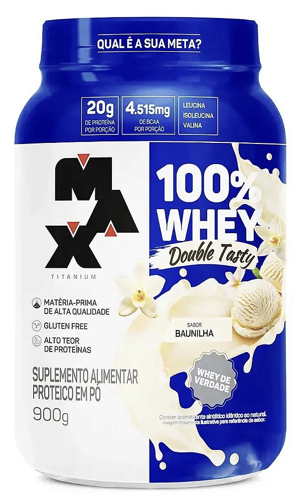 100% WHEY DOUBLÉ TASTY BAUNILHA 900g