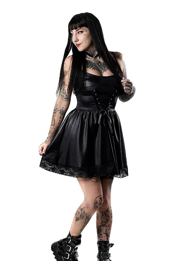 Vestido Courino Preto Misa