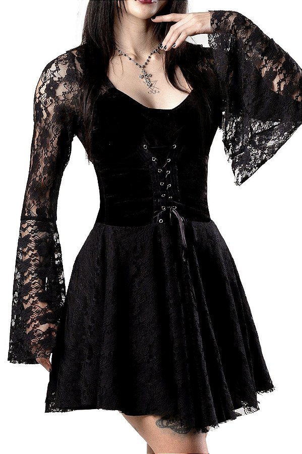 Vestido Preto Renda Marie