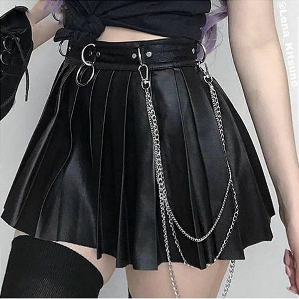 Saia Preta pregueada