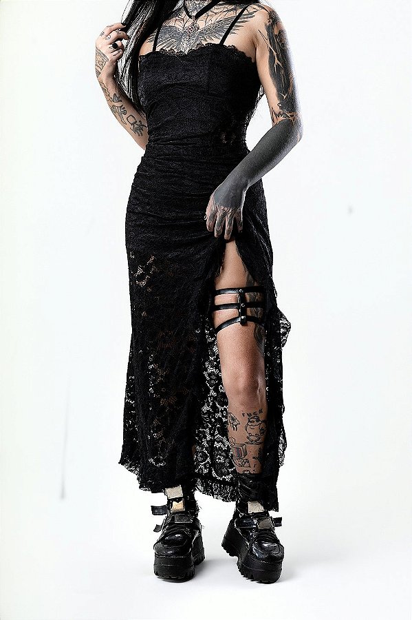 Vestido Preto Longo Michelle