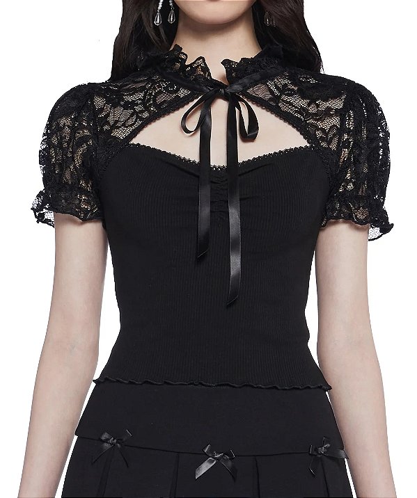 Cropped Preto Lolita