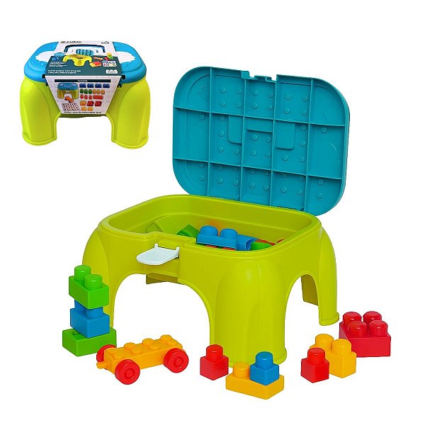 Banco de Atividades 3x1 Cubic 20pç Bloco de Montar Brinquedo