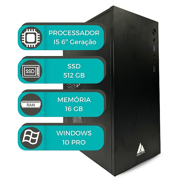 Computador MultiPc i5 6ª Geração 16GB SSD 512 WiFi Win10 Pro