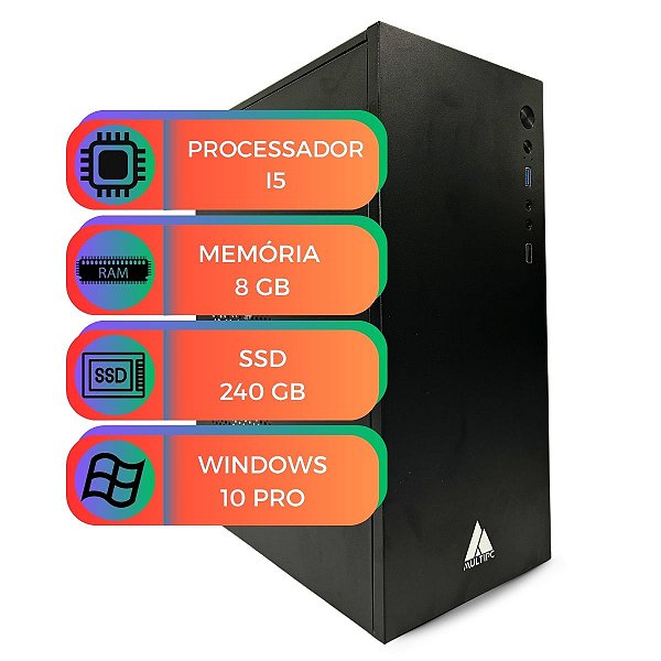 Computador MultiPc Intel Core I5 SSD 240Gb 8GB RAM Win10 Pro
