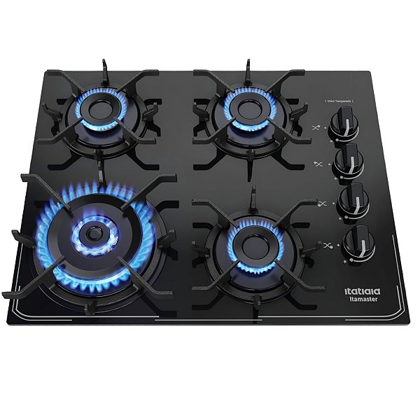 Cooktop 4 Bocas à Gás Itamaster Tripla Chama Bivolt Preto