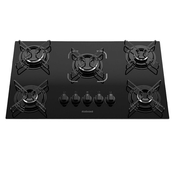 Cooktop 5 Bocas à Gás Itatiaia Essencial Tripla Chama Preto