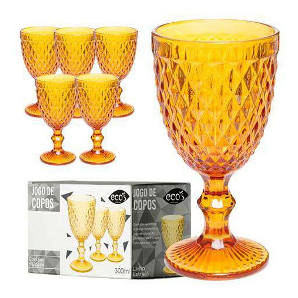 Jogo de Taça de Vidro Estrela 300ML  6pcs SK20006