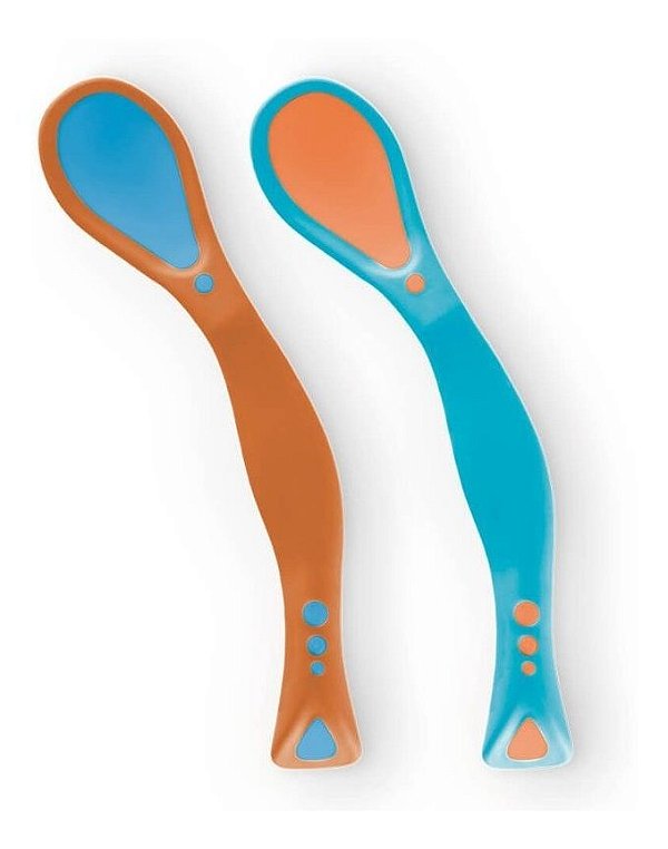 Kit 2 un Colher de Silicone p/ Bebê +9meses Livre de BPA