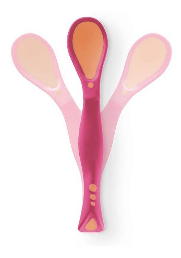 Kit 2 un Colher de Silicone para Bebê +9meses Sem BPA