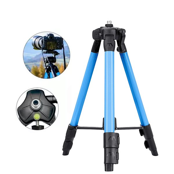 Tripé Profissional Regulável Nível Rosca 5/8 Adaptador P/1/4