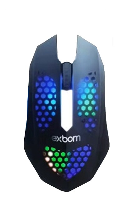 Mouse Gamer Óptico Com Fio Iluminado RGB 1200dpi Exbom Ms-C3