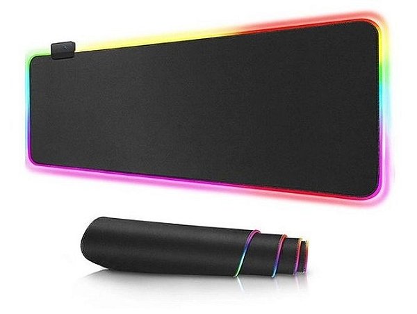Mousepad Gamer Grande Com Led RGB 7 cores 80x30cm - Exbom