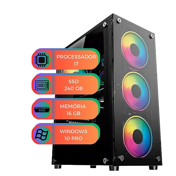 Pc Gamer UP Starter V2 Intel i7 16GB RAM SSD 240GB Win10 Pro