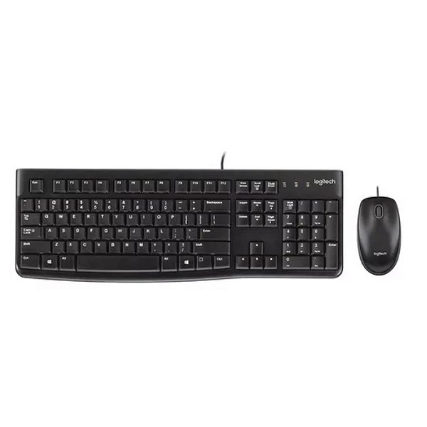 Kit Teclado e Mouse Logitech Mk120 USB Com Fio Português Brasil Preto ABNT 2