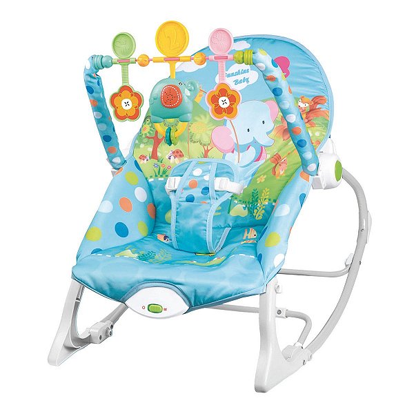 Cadeira Balanço Descanso Azul C/ Música Vibração Zippy Toys