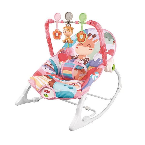Cadeira Balanço Descanso Rosa C/ Música Vibração Zippy Toys