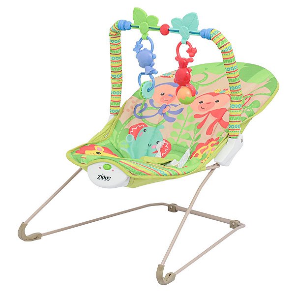 Cadeira Descanso Infantil Verde C/ Música Vibração ZippyToys