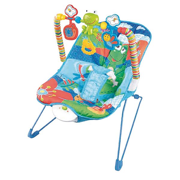 Cadeira Descanso Infantil Azul C/ Música Vibração ZippyToys